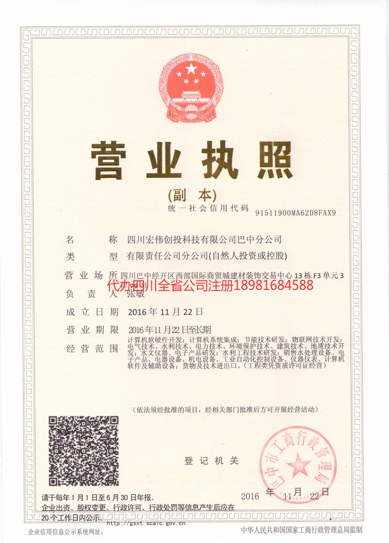 广水广水宏伟创投科技有限公司